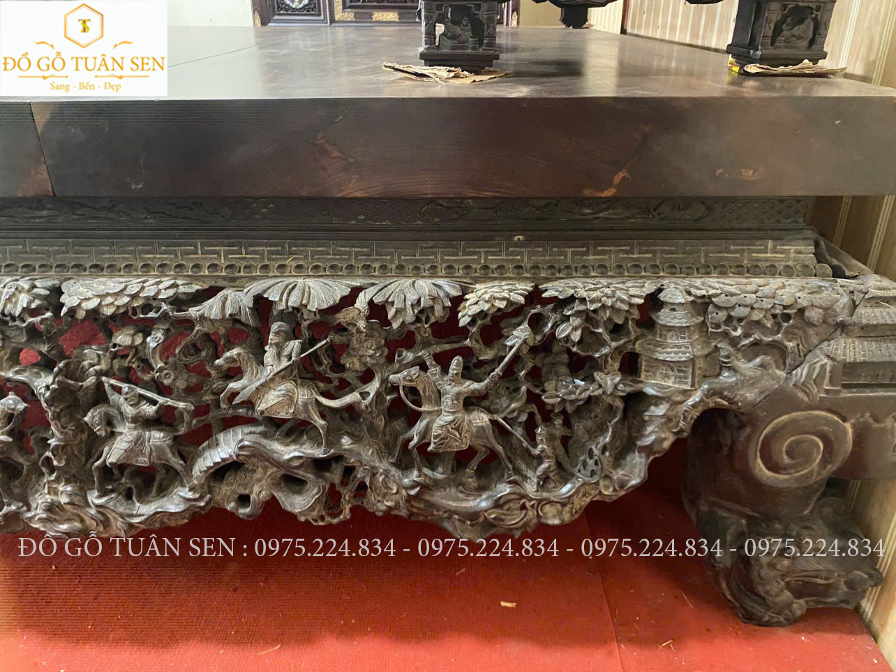 Nét đẹp tinh tế của bộ sập đục tích gỗ gụ 